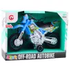 LEAN TOYS Motocross Off-Road Drive Lights Sounds Blue 1:14 Scale Toy Motorcycle