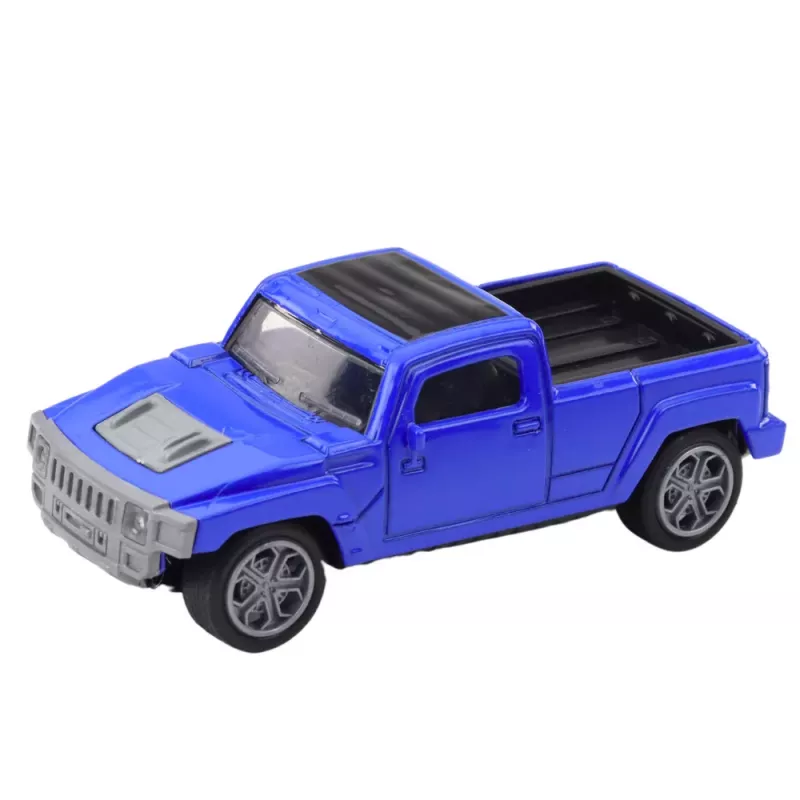 LEAN TOYS Set of Metal Car with Camper Trailer Blue