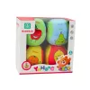LEAN TOYS Pehmete pallide komplekt väikelastele, värvilised puuviljad, 4 tk