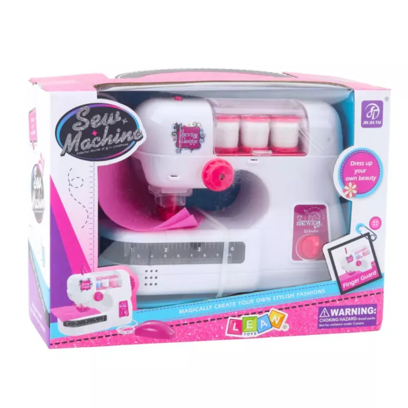 LEAN TOYS Õmblusmasin Lastele Niit Materjal Tuled Helid