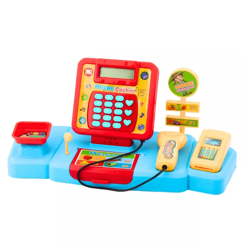 LEAN TOYS Poekomplekt Kassakorv Tooted Valgus Helid Värviline