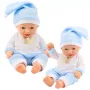 LEAN TOYS Beebinukk sinistes pidžaamades pommimütsiga 30 cm
