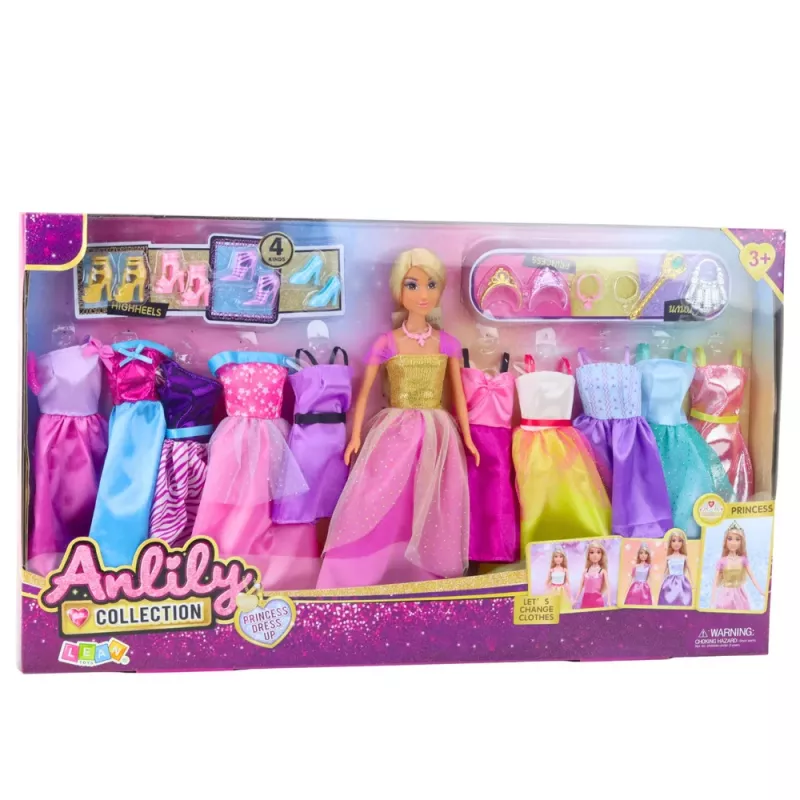 LEAN TOYS Suur moekomplekt Anlily kollektsioon nukukleidid ja aksessuaarid 24tk