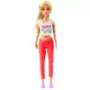 LEAN TOYS Anlily jooganukk treeningmati, veepudeli ja spordikotiga, liikuvate jäsemetega, 29 cm, blondide juuste ja siniste silmadega, sportlikus riietuses, lastele alates 3. eluaastast
