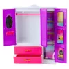 LEAN TOYS Anlily nukukapp riiulite, sahtlite ja riietusruumi tarvikutega, 24 tk