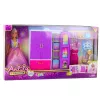 LEAN TOYS Anlily nukukapp riiulite, sahtlite ja riietusruumi tarvikutega, 24 tk