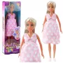 LEAN TOYS Anlily Rase Nukk Hele Roosa Täpiline Kleit Pikkade Juustega