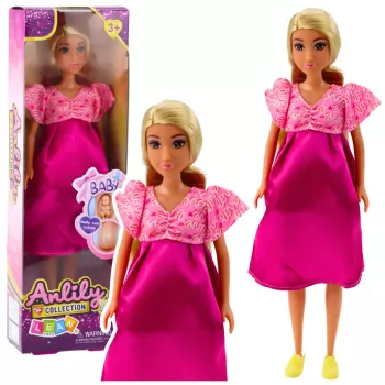 LEAN TOYS Anlily Rase Nukk Roosa Satiinkleit Pikkade Juustega
