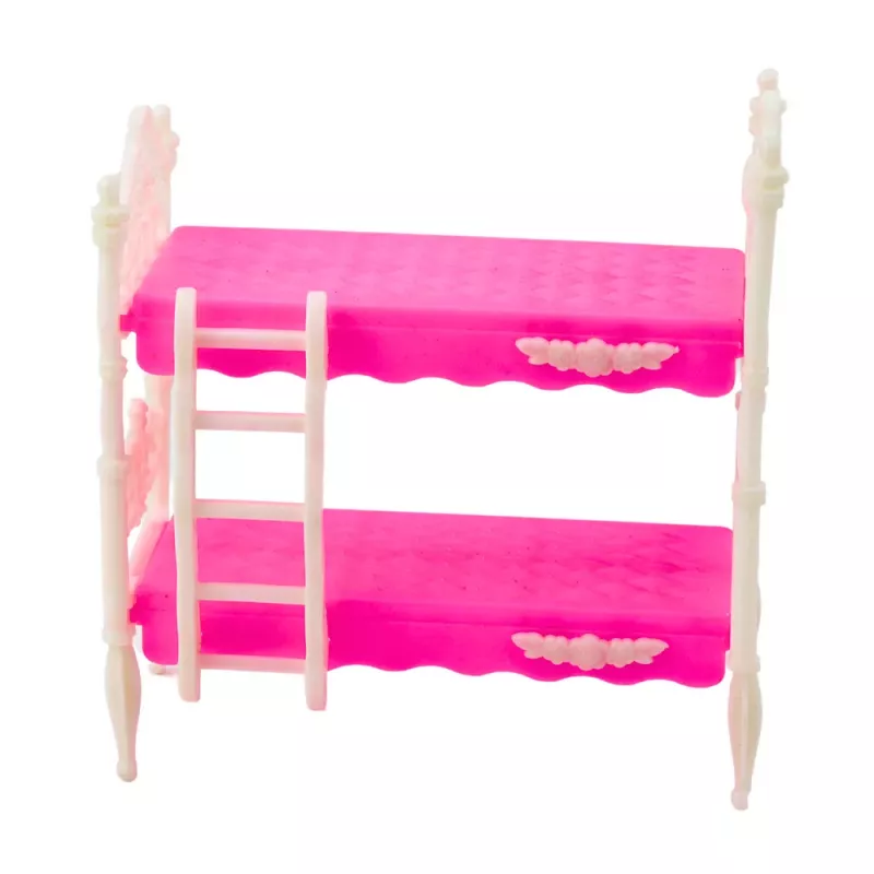 LEAN TOYS Mini Doll in Dress Double-decker Bed Dog Set