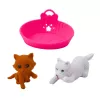 LEAN TOYS Mini nukukomplekt koera- ja kassivoodi ning toidukausiga