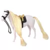 LEAN TOYS Hobune pika lakaga sadula tassi harja tarvikutega valge