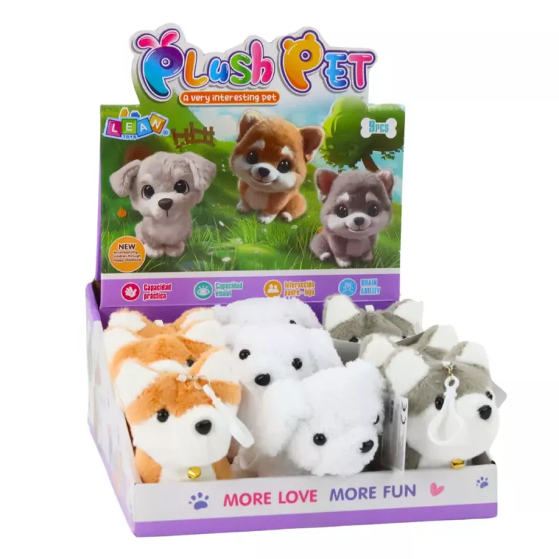 LEAN TOYS Plush Dog With Wagging Tail Keychain Pendant