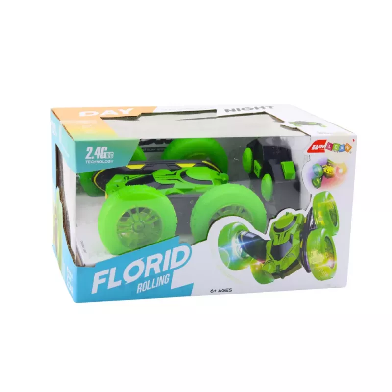 LEAN TOYS Remote Control Stunt Car RC 360° Green