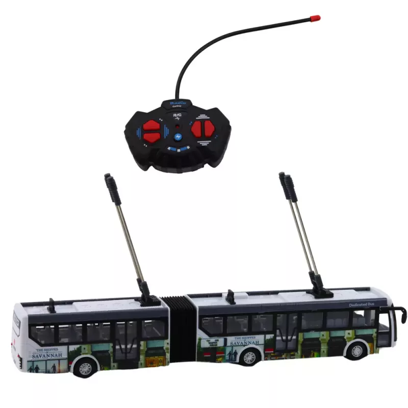 LEAN TOYS Kaugjuhitav Linnatrollibuss RC Tuledega Ühistransport