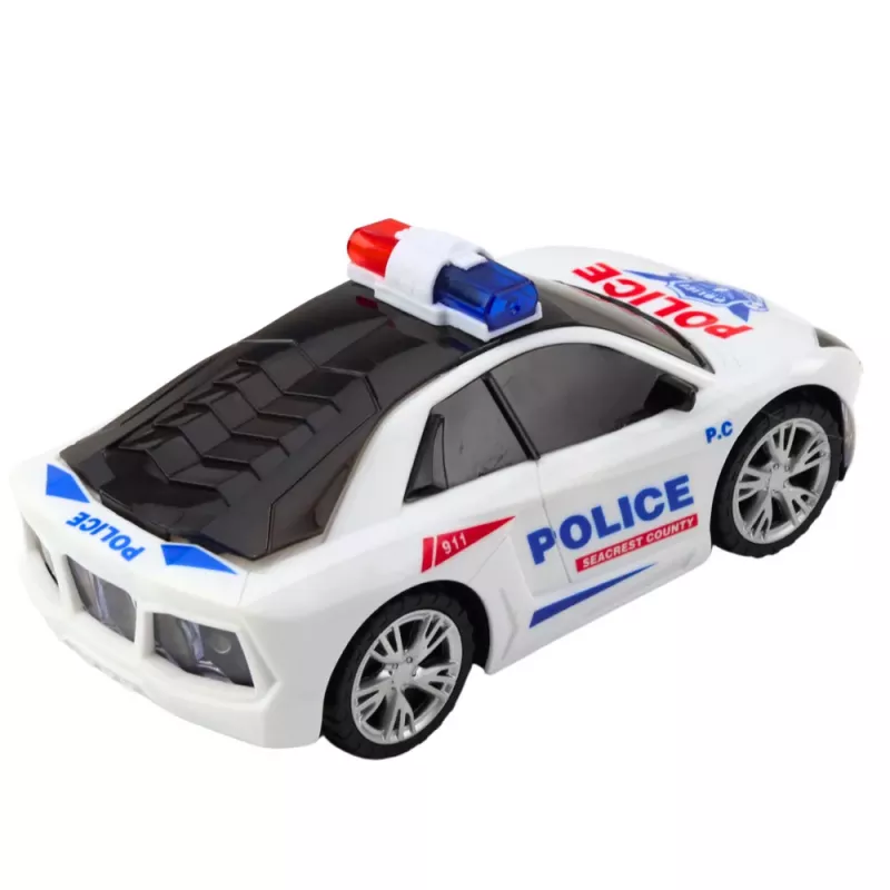 LEAN TOYS Police Car Interactive Lights Sounds Police Car Sports White
