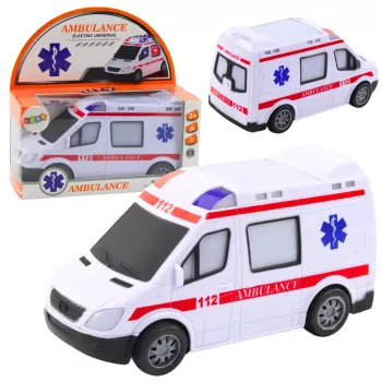 LEAN TOYS Patareitoimel Kiirabiauto Valgus- ja Heliefektidega - Valge