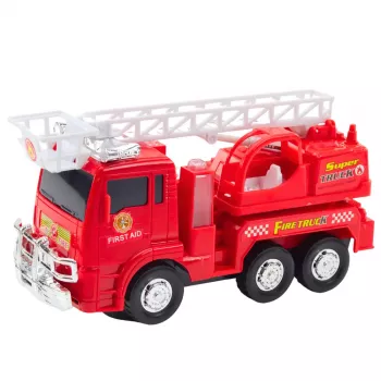 LEAN TOYS Tuletõrjeauto pikendatava redeli, tulede ja helidega