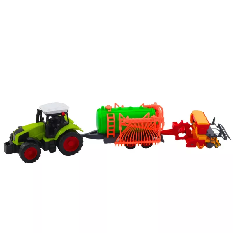 LEAN TOYS Põllumajandustraktor Farm Tanker Rake Set