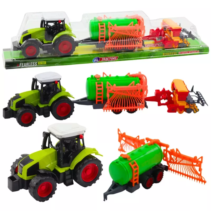 LEAN TOYS Põllumajandustraktor Farm Tanker Rake Set