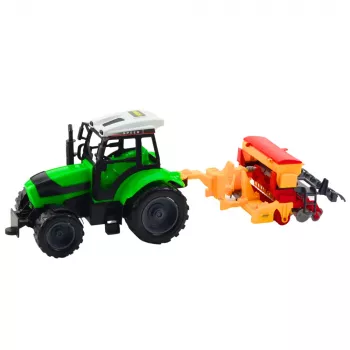 LEAN TOYS Traktori ja külvikuga komplekt Farm Tractor with Seeder