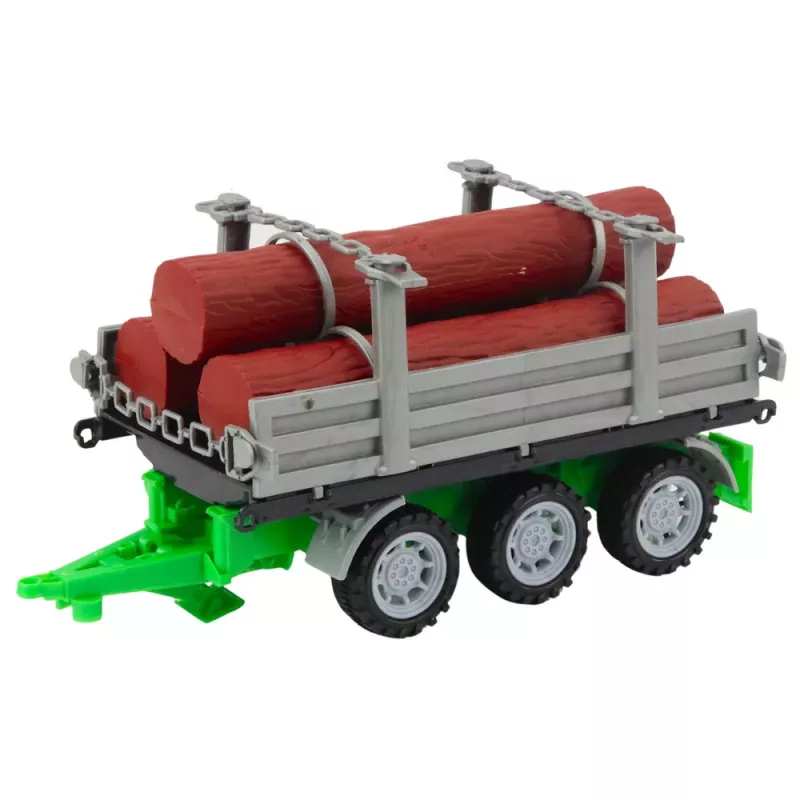 LEAN TOYS Roheline Põllumajandustraktor Palkide Haagisega 47cm