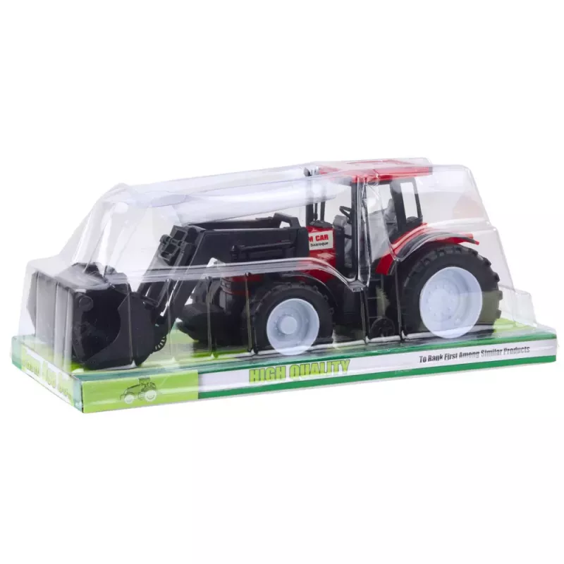 LEAN TOYS Tractor Agricultural Vehicle Farmer With Grapple Red