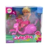 LEAN TOYS Mini Nukukomplekt Nukutõukeratas Kiiver Roosa