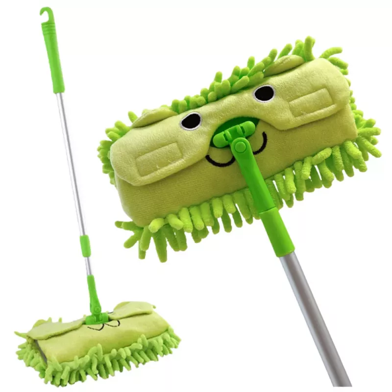 LEAN TOYS Laste mop püstoli teleskoopkäepidemega Animal Green