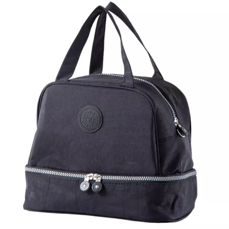 LEAN Thermal Insulating Breakfast Bag with Adjustable Strap Black 27cm