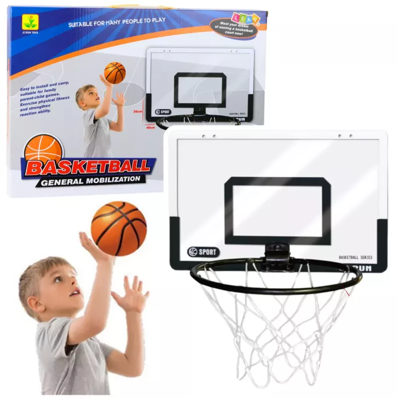LEAN TOYS Basketball Set Backboard Shield Hoop Ball Pump