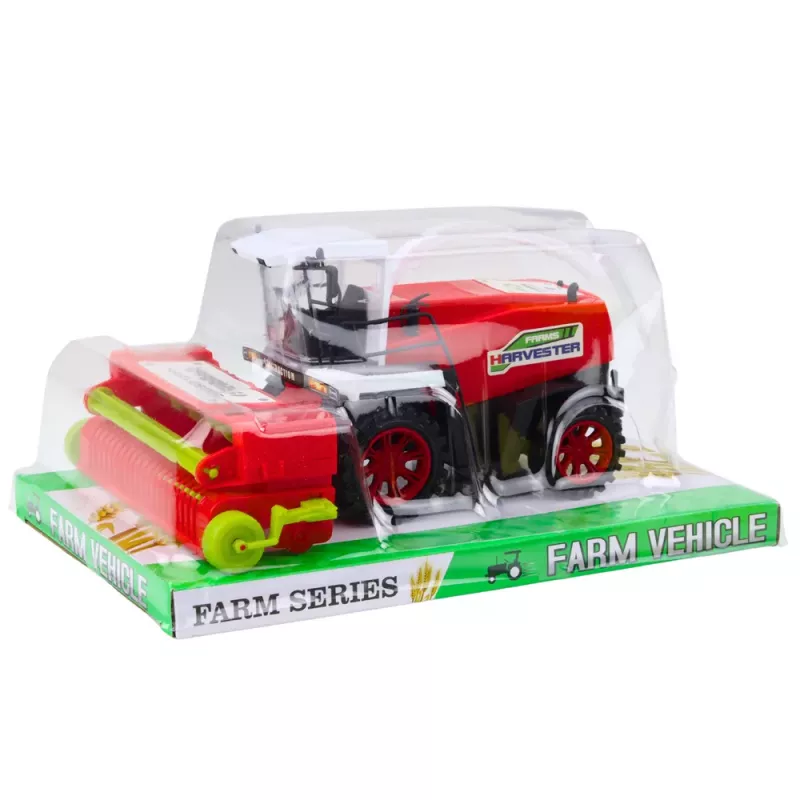 LEAN TOYS Agricultural Farm Combine Harvester With Header Drive Red 1:16 Scale