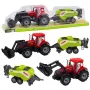 LEAN TOYS Traktori komplekt laaduri ja põllumajandusliku pallipressiga, punane