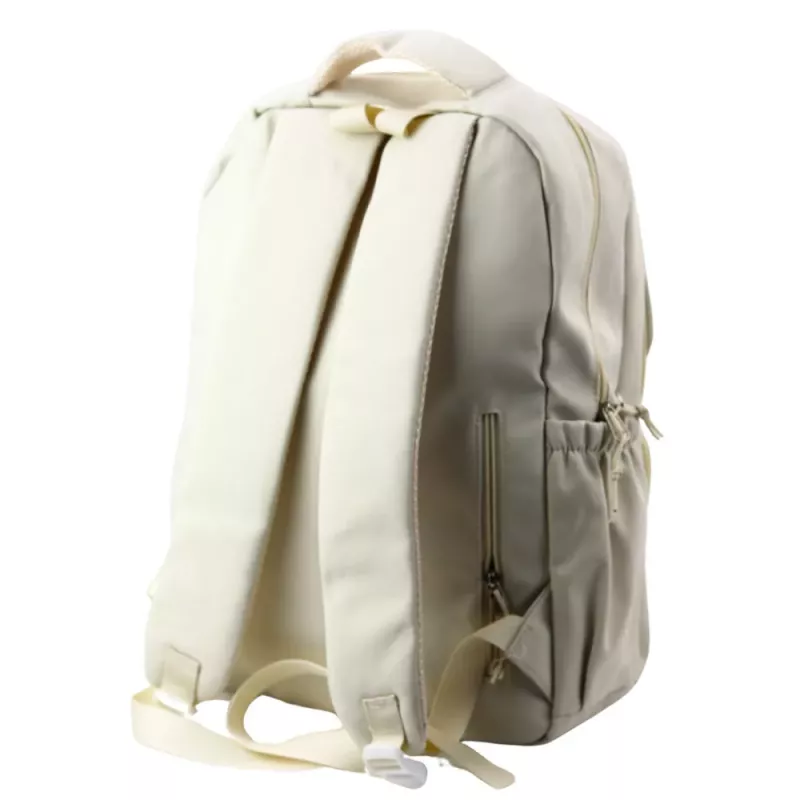 LEAN Urban School Backpack Capybara Keychain Badges Beige Cream 25L 42cm