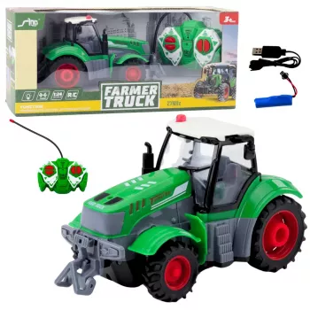 LEAN TOYS Kaugjuhitav Põllumajandustraktor Roheline 1:24