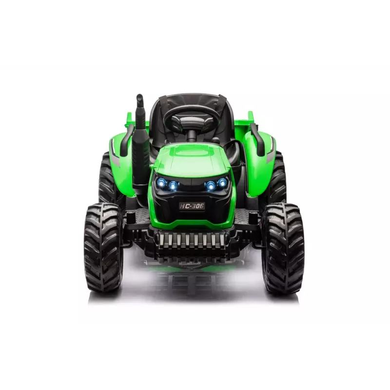 LEAN CARS HC-306 Battery Operated Tractor With Trailer Light Green 24V