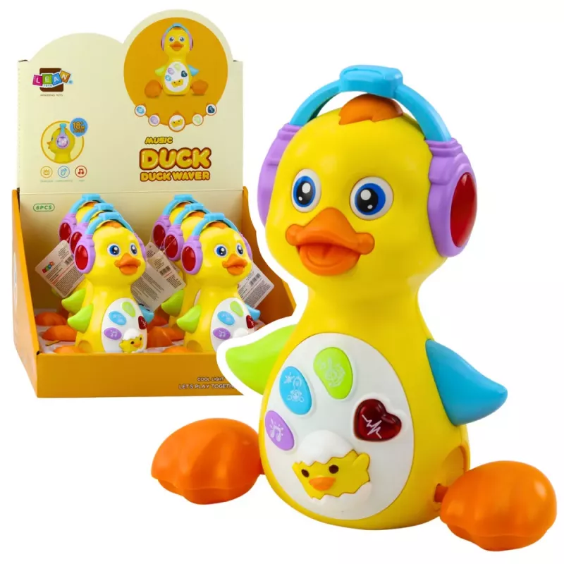 LEAN TOYS Interaktiivne Muusikapart Lastele Liigub Vilgub Kollane