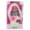 LEAN TOYS Beebinukk hallides pidžaamades roosa jänkutekiga, 23 cm