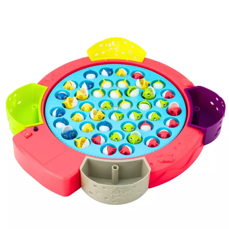 LEAN TOYS Interaktiivne Mängukaar Aku Toitega Kalapüük Roosa