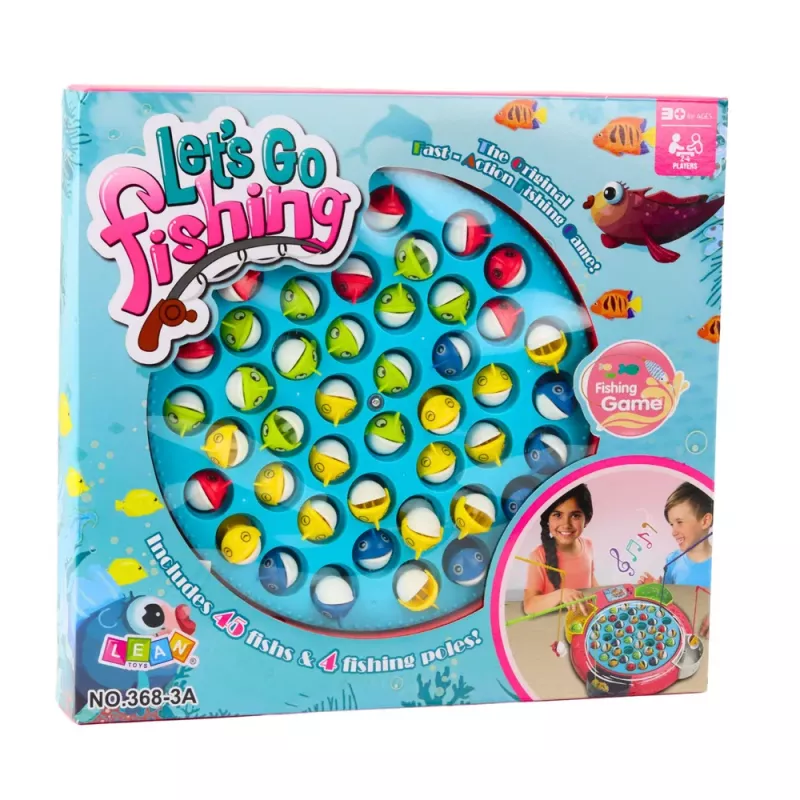 LEAN TOYS Interaktiivne Mängukaar Aku Toitega Kalapüük Roosa