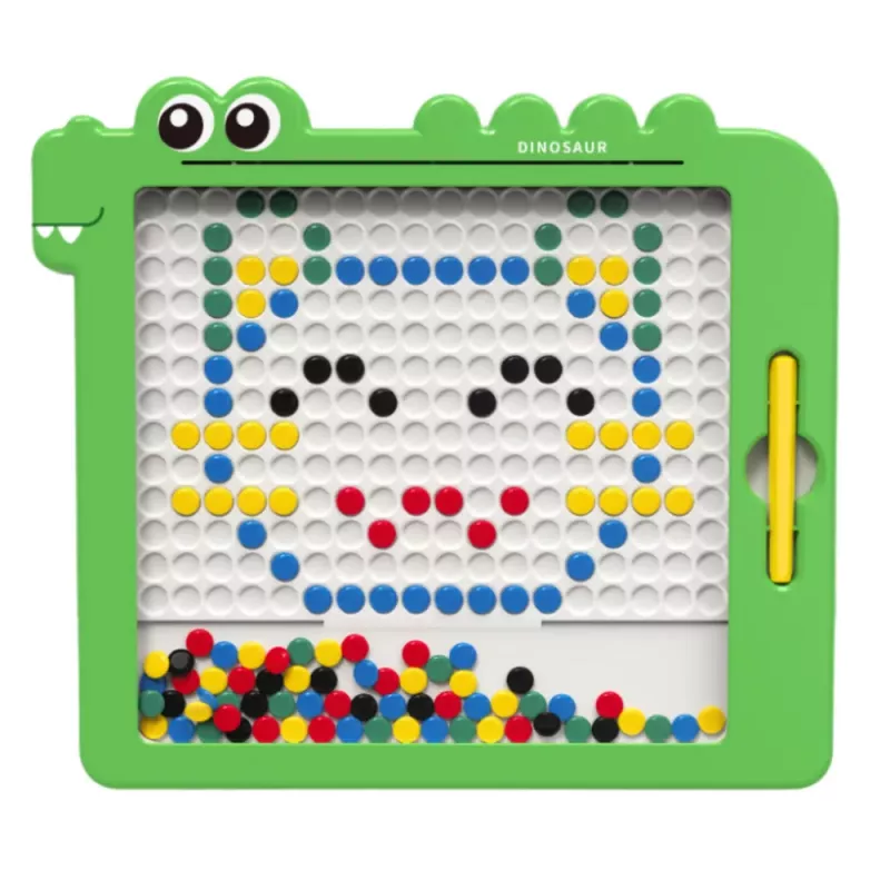 LEAN TOYS Magnetpuzzle Mosaic Dinosaur Roheline 20 Disainikaarti