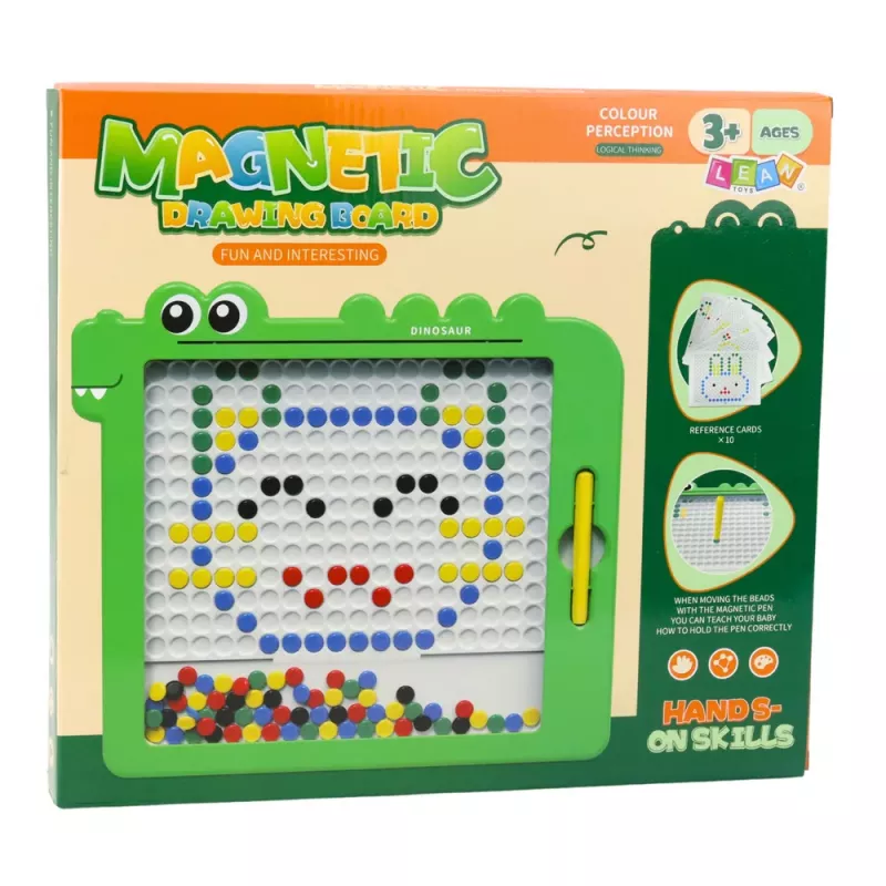 LEAN TOYS Magnetpuzzle Mosaic Dinosaur Roheline 20 Disainikaarti