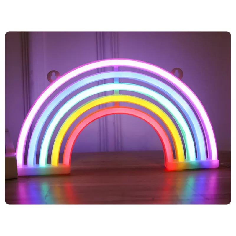 LEAN Decorative Night Light Neon Rainbow LED Battery Operated