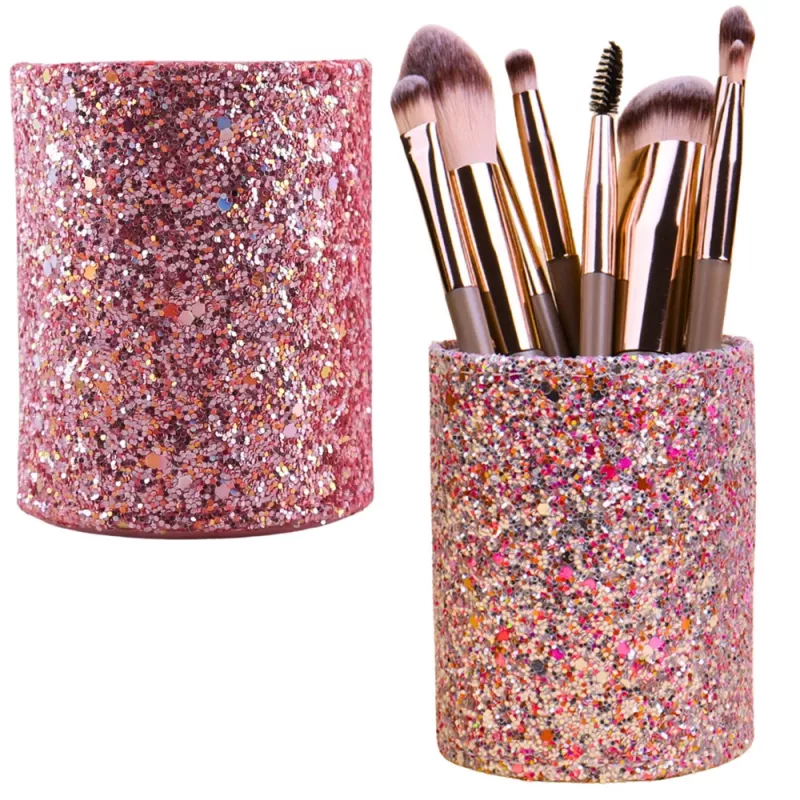 LEAN Container Cup For Brushes And Accessories Glitter Pink