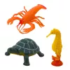 LEAN TOYS Mereelukate Figuuride Komplekt: Hai, Haamrihai, Mõõkvaal, Merihobune, Homar, Kilpkonn, 6 tk