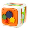 LEAN TOYS Sensory Cube Educational Shape Sorter for Children, Flexible Elastic Bands, 6 Shapes, Multi-Colored
