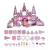LEAN TOYS Magnetic Windows Blocks for Girls Pink 58 pcs.