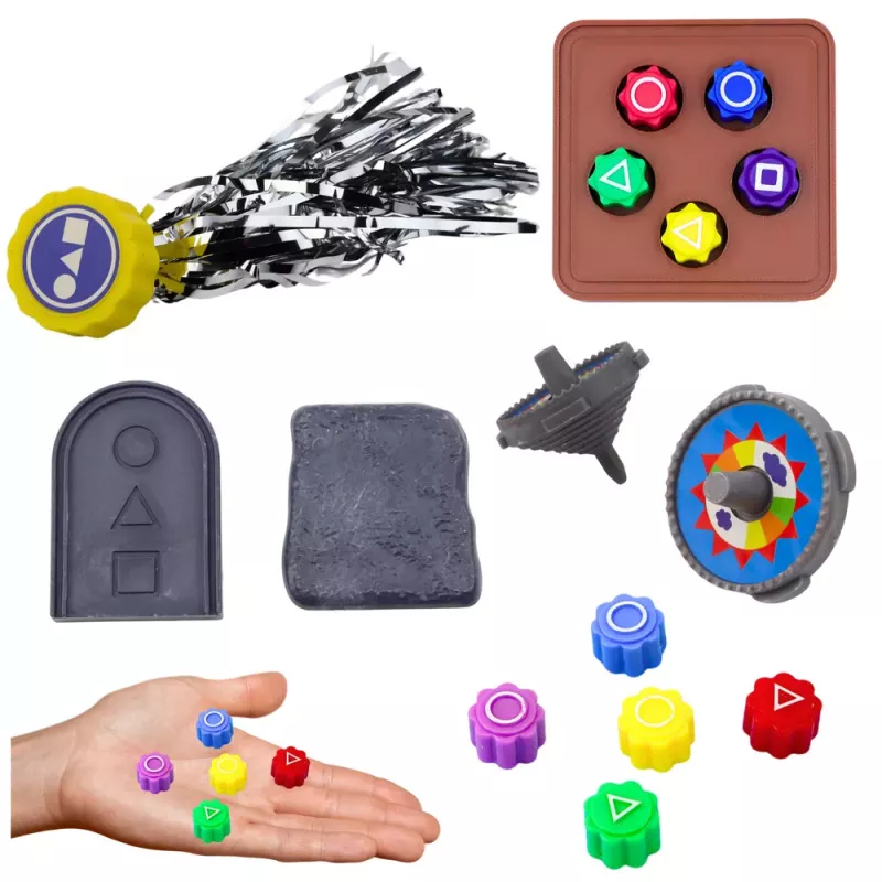 LEAN TOYS 4-osaline komplekt Squid Game traditsioonilisi Korea mänge: täringud ja vurr