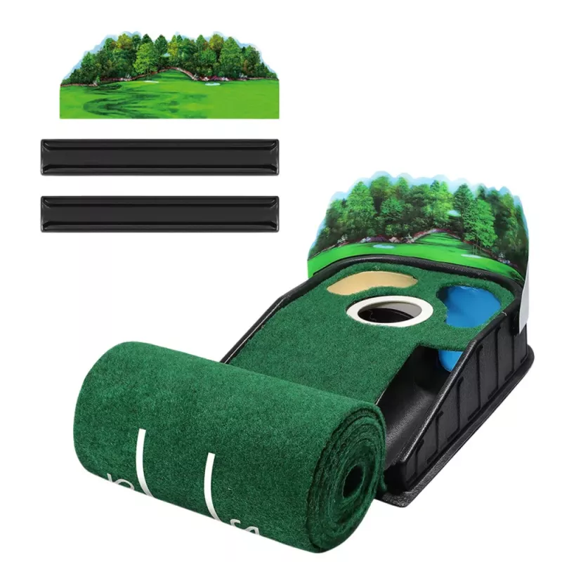 LEAN TOYS Felt Golf Training Mat, 3 Holes, 175 cm