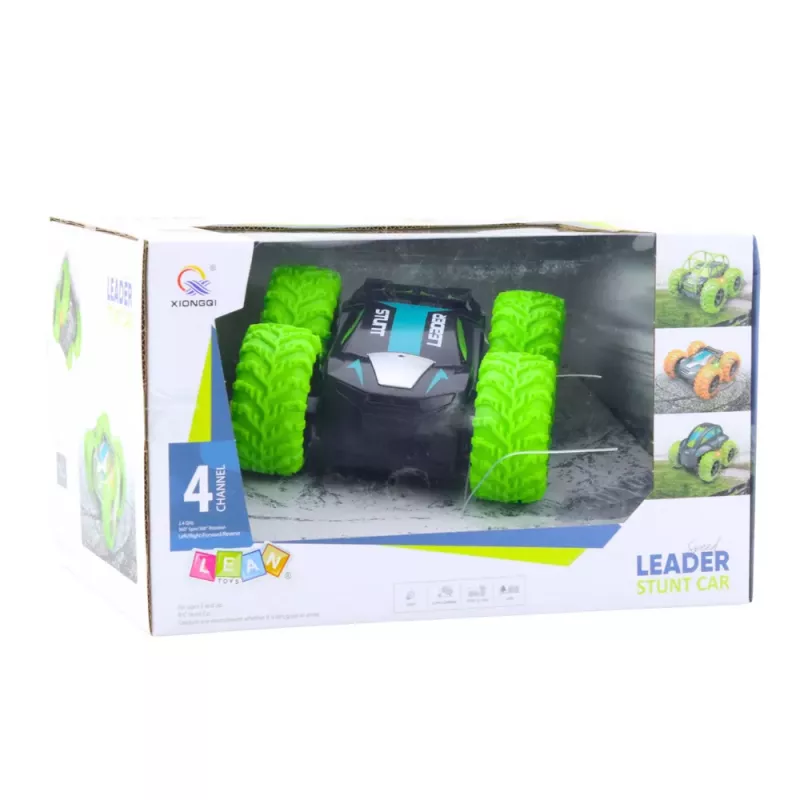 LEAN TOYS Kaugjuhitav trikiauto 360° pöörlemisega Roheline