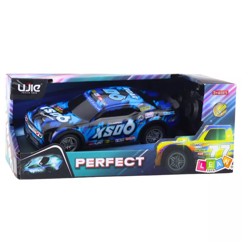 LEAN TOYS RC Racing Car with Light-Up Body Black and Blue